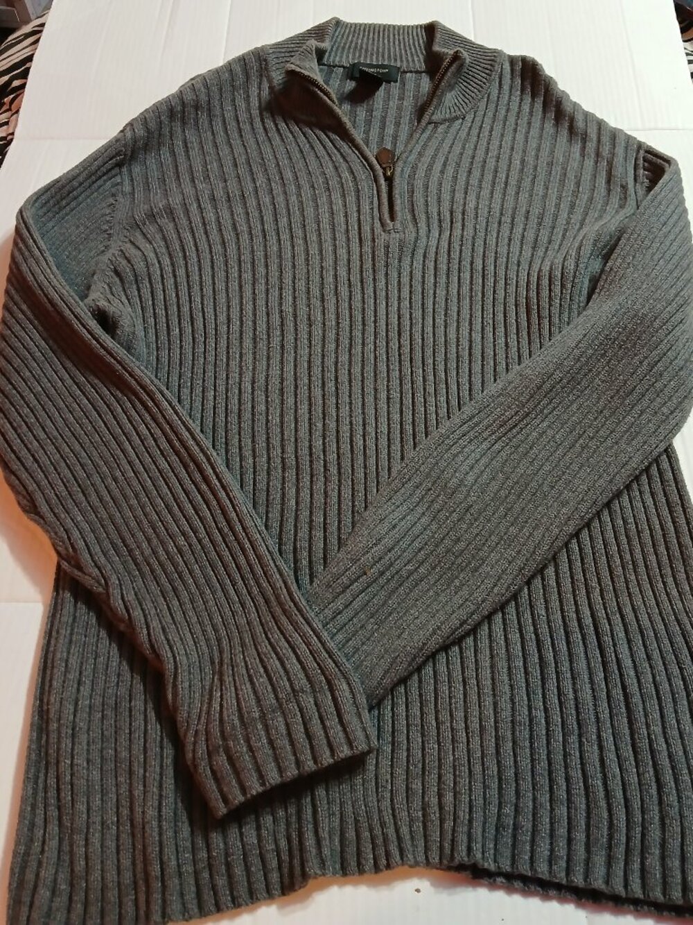 Covington Long Sleeve Ribbed Gray Men's XXL Sweater